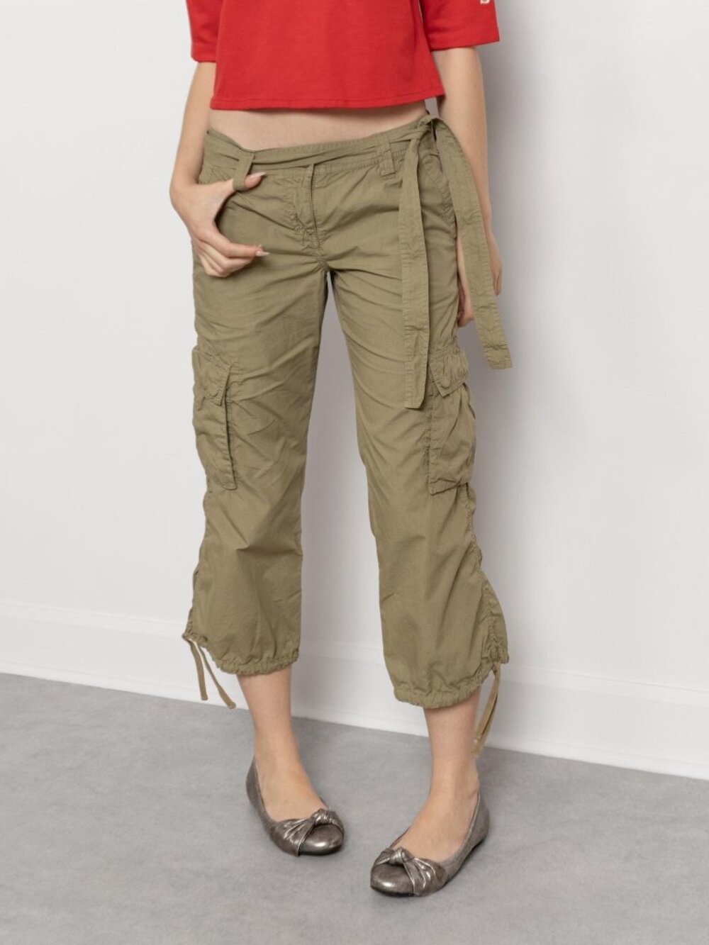 LOW RISE CARGO Pants Tommy Hilfiger Vintage Capris Drawstring / Xs